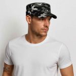 Casquette homme style militaire en couleur noire