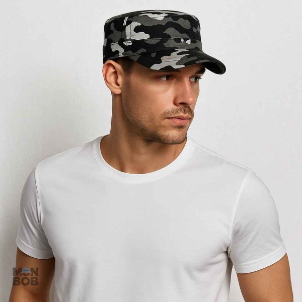 Casquette homme style militaire en couleur noire