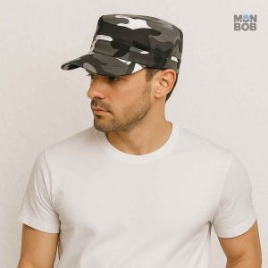 Casquette Vintage de style militaire en couleur grise