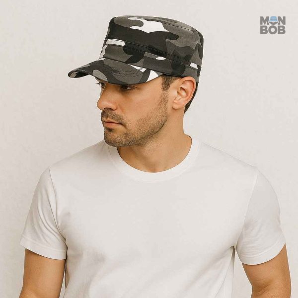 Casquette Vintage de style militaire en couleur grise