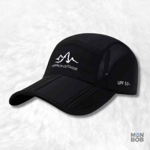 Casquette Montagne noire pour randonnée en plein air