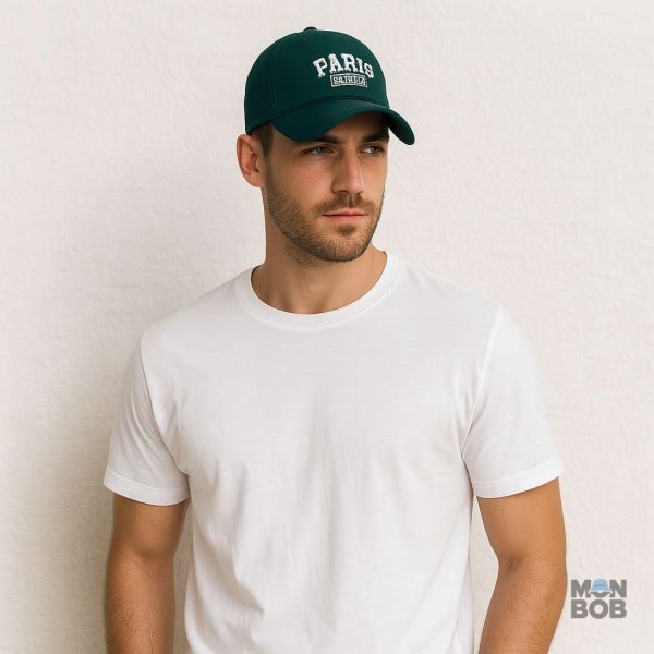 Casquette verte inspirée de Paris, accessoire tendance