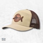 Casquette Trucker beige pour les passionnés de pêche