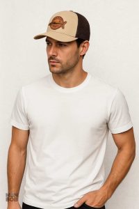 Casquette pêche beige au style Trucker décontracté