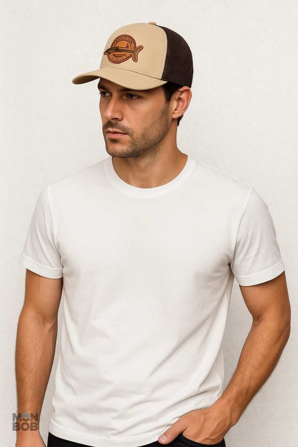 Casquette pêche beige au style Trucker décontracté