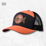 Casquette Trucker orange pour la pêche