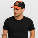Casquette orange style Trucker, idéale pour les pêcheurs