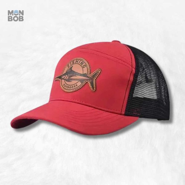 Casquette Trucker rouge pour les amateurs de pêche