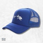 Casquette pêcheur bleu avec motif poisson