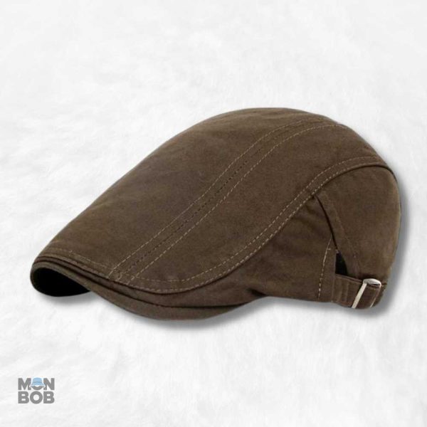casquette-plate-ajustable-marron-1 Casquette Plate Ajustable Marron en style classique