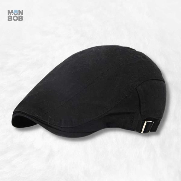 Casquette plate ajustable noire classique pour un style intemporel