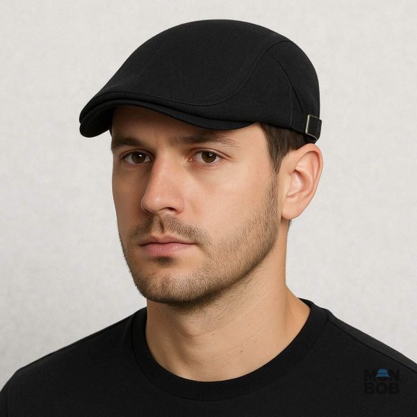 Casquette plate noire, ajustable, parfaite pour toutes les occasions