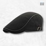 Casquette plate ajustable noire et grise pour un style classique