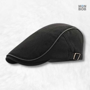 Casquette plate ajustable noire et grise pour un style classique