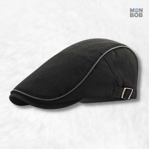 Casquette plate ajustable noire et grise pour un style classique