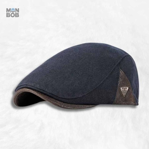 Casquette plate bleue pour homme