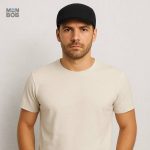 Casquette noire pour homme, style plat classique