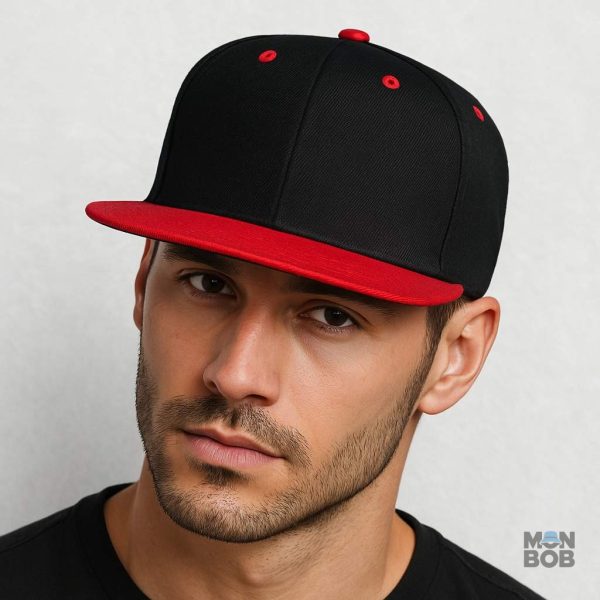 Casquette rouge et noire style Snapback