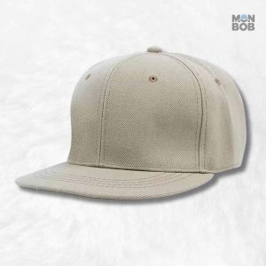 Casquette Snapback beige à visière plate