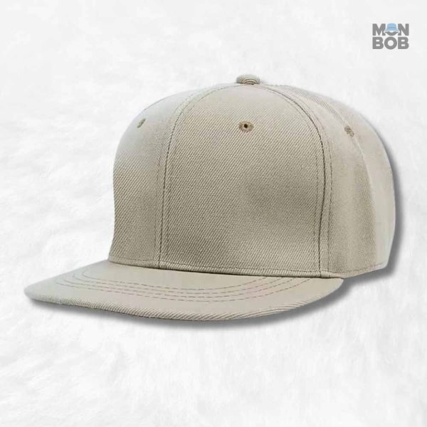 Casquette Snapback beige à visière plate