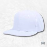 Casquette Snapback blanche à visière plate