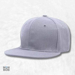 Casquette Snapback grise à visière plate