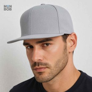 Visière plate grise pour casquette Snapback