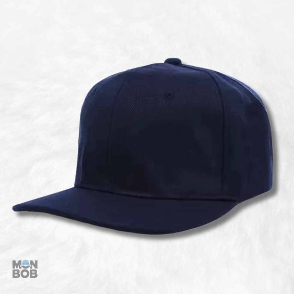 Casquette Snapback marine à visière plate