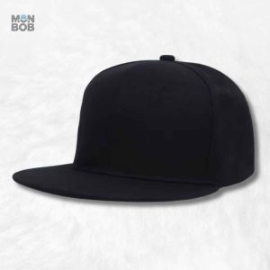 Casquette Snapback noire à visière plate