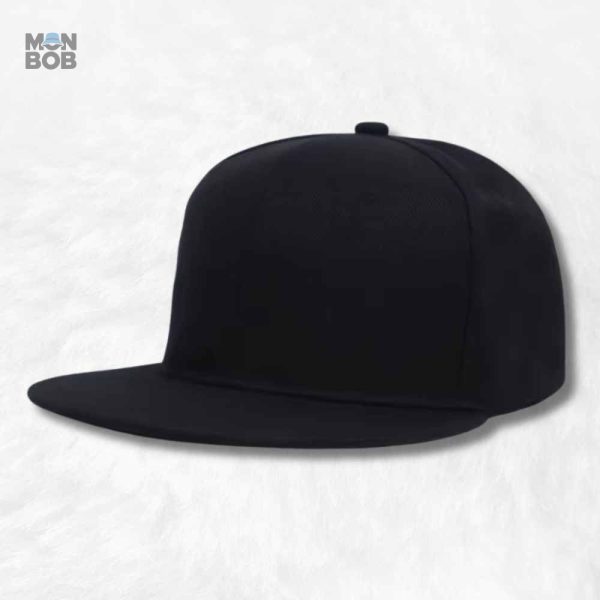 Casquette Snapback noire à visière plate