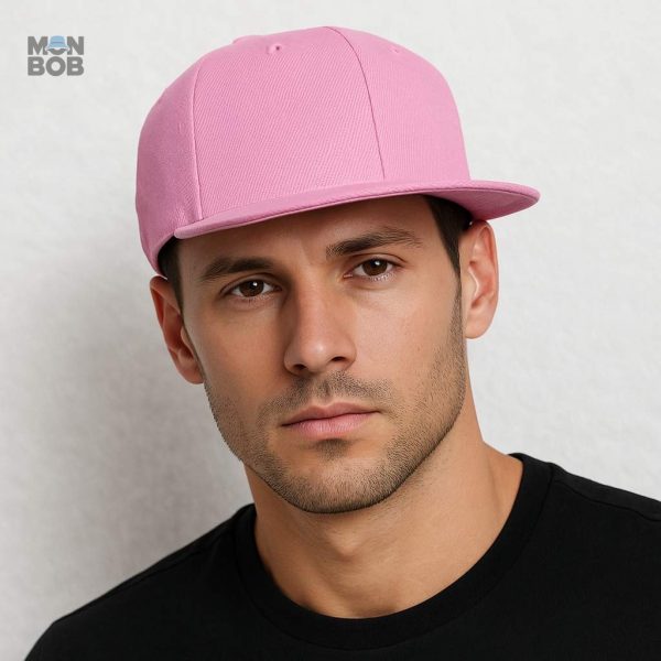 Casquette rose Snapback à visière plate pour un style décontracté
