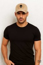 Casquette Beige avec motif Tête de mort stylé