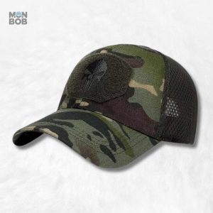 Casquette camouflage tête de mort forêt