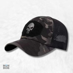 Casquette Camouflage Noir avec motif Tête de mort
