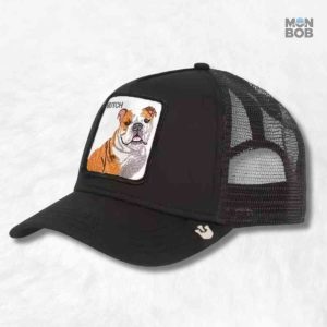 Casquette Trucker Chien noire pour un style décontracté