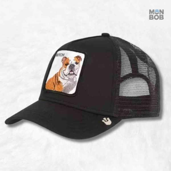 Casquette Trucker Chien noire pour un style décontracté