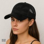 Casquette noire style Trucker pour femme