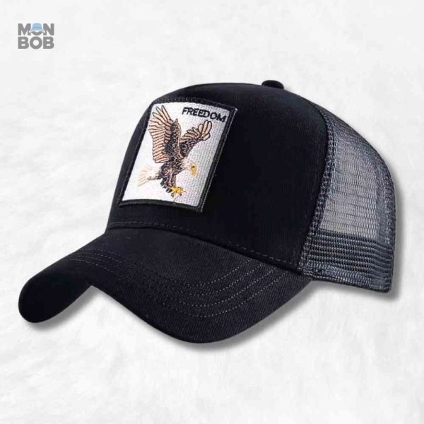 Casquette Trucker noire Freedom pour un style décontracté