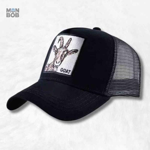 Casquette Trucker noire avec logo Goat