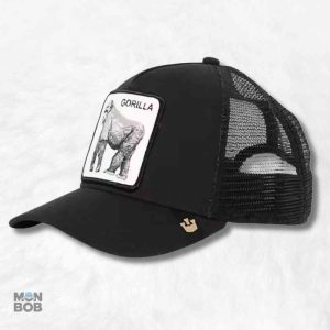 Casquette Trucker Gorille noire, style décontracté et tendance