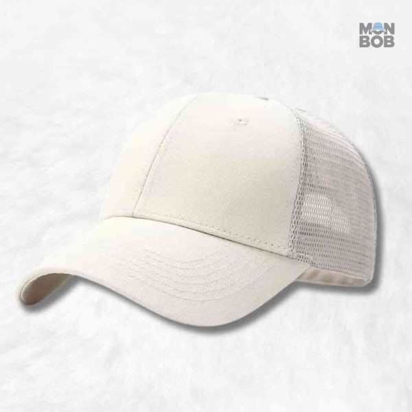 Casquette Trucker beige grande taille pour un style décontracté