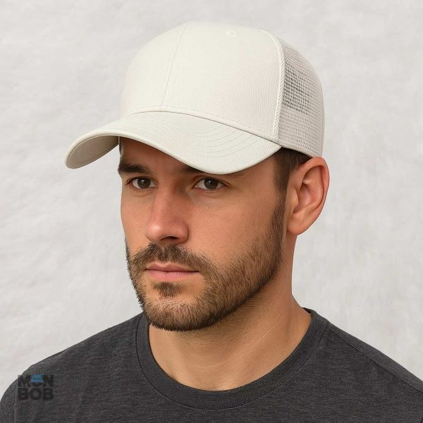 Casquette grande taille beige avec visière pour un confort optimal