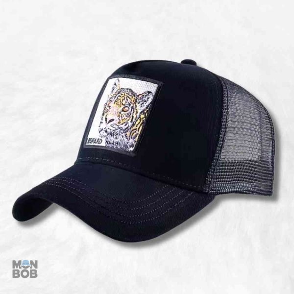 Casquette Trucker Léopard noir pour un style audacieux