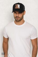 Casquette Trucker noire avec motif de lion