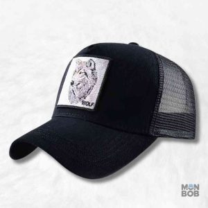 Casquette Trucker Loup noire