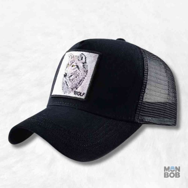 Casquette Trucker Loup noire