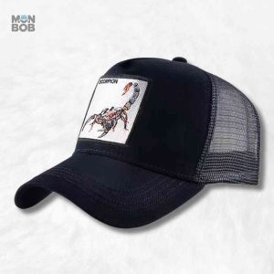 Casquette Trucker noire avec motif scorpion