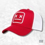 Casquette Trucker rouge avec motif Smiley