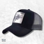 Casquette Trucker noire avec motif taureau
