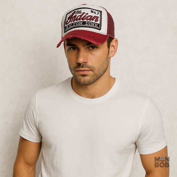 Casquette Trucker rouge au style rétro